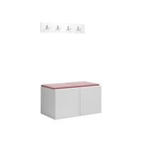 GARDEROBEN-SET Orion VI - Weiß/Rosa, Holzwerkstoff/Kunststoff (84/42/46cm) - MIRJAN24