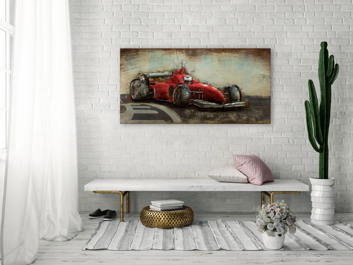 METALLBILD Rot 120/60 cm - Rot, Metall (7/60cm) - KUNSTLOFT