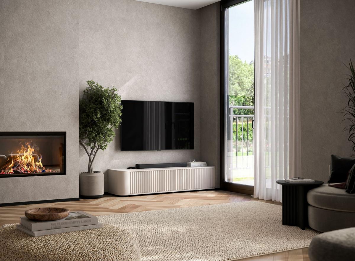 TV-LOWBOARD Aurora Kaschmir matt 140 cm mit niedrigen Füßen - Kaschmir, Holzwerkstoff (140/31/35cm) - Meble Lindner