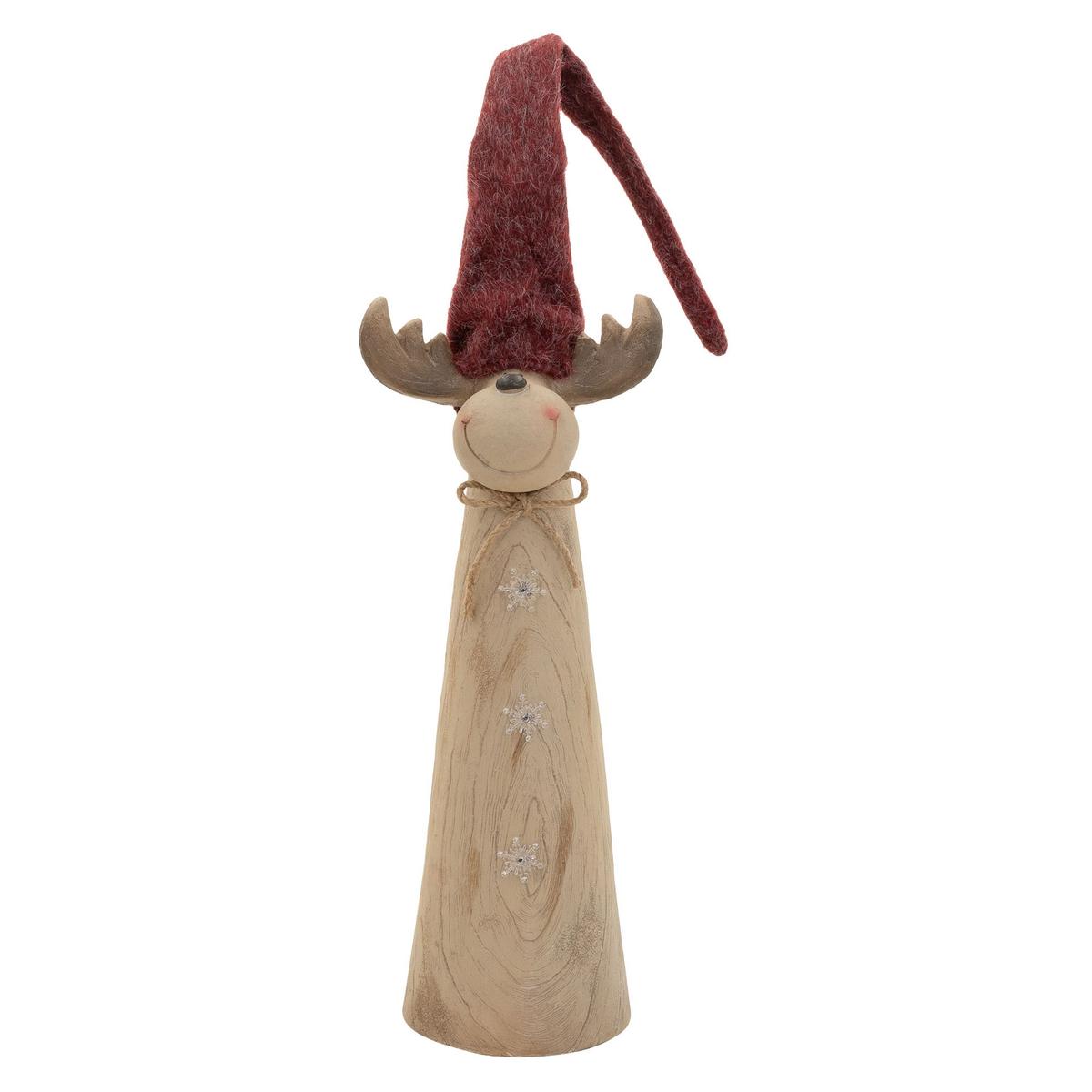 WEIHNACHTSELCH-FIGUR mit LED-Beleuchtung Weihnachtsdeko Innen höhenverstellbar 80-113 cm Braun Holzoptik - Braun, Stein (24/113/16cm) - ECD-Germany