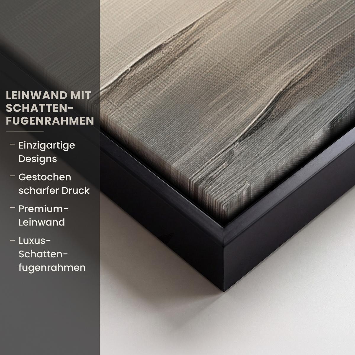 LEINWAND Bilder mit Rahmen - Segelschiff - Meer - Bewölkt - 100x70 - Creme, Textil (100/70cm) - MuchoWow