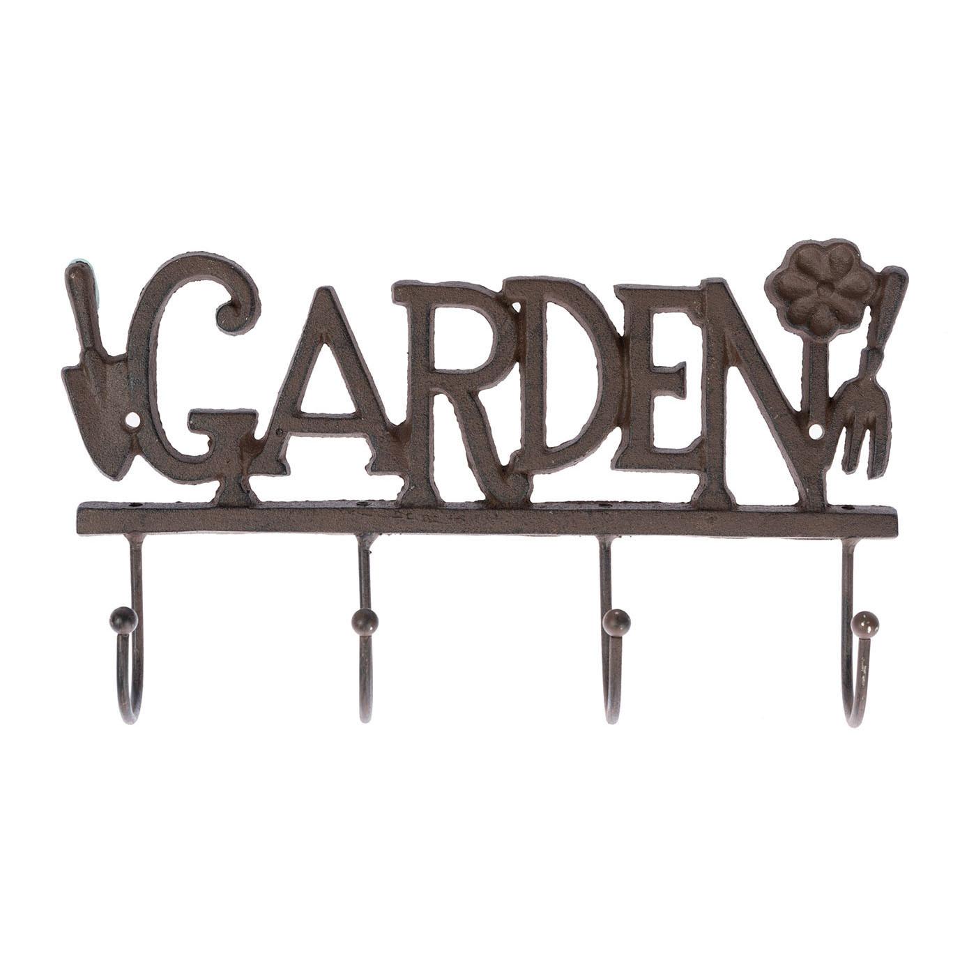 HAKENLEISTE Garden, Gusseisen - Braun, Metall (30/18/6cm) - Homescapes
