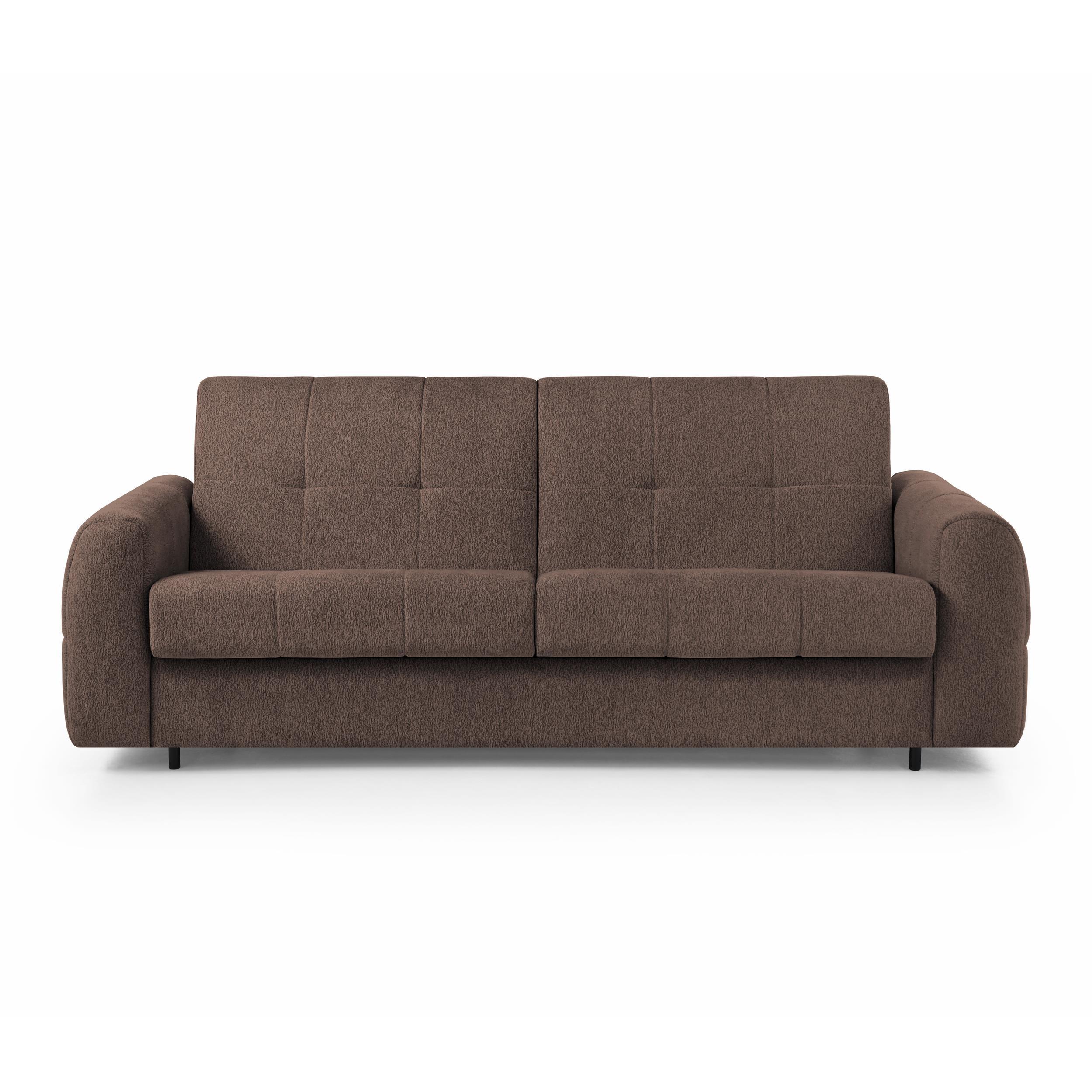 SCHLAFSOFA Pireus mit italienischem Gestell, 180x200, Braun - Schwarz/Braun, Textil (250/90/100cm) - Beautysofa