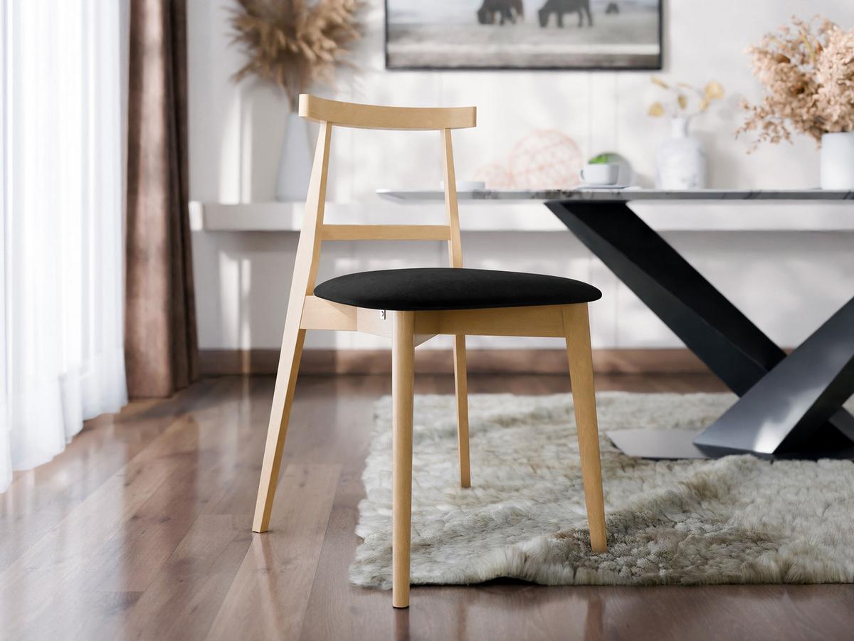 WOHNZIMMER STUHL KT71, Holzfarbe: Buche - Buchefarben/Schwarz, Holz/Textil (48/75/54cm) - MIRJAN24