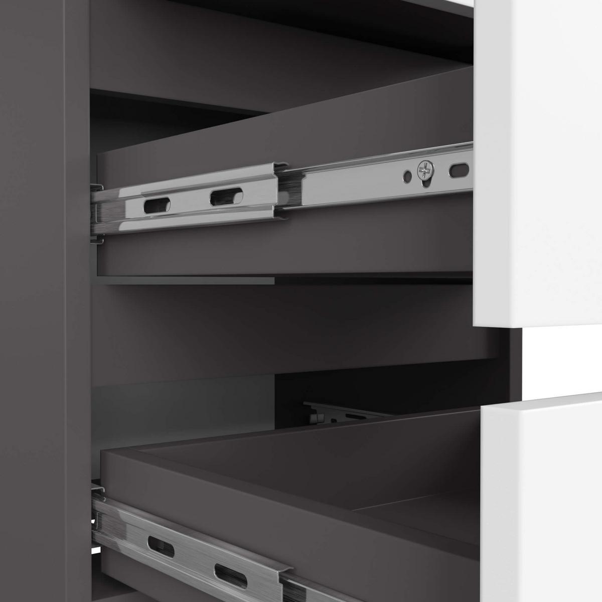 KOMMODE Graphit Grau, Weiß 57/40/35 - Weiß, Holzwerkstoff (40/57/35cm) - RAUMHIRSCH FURNITURE