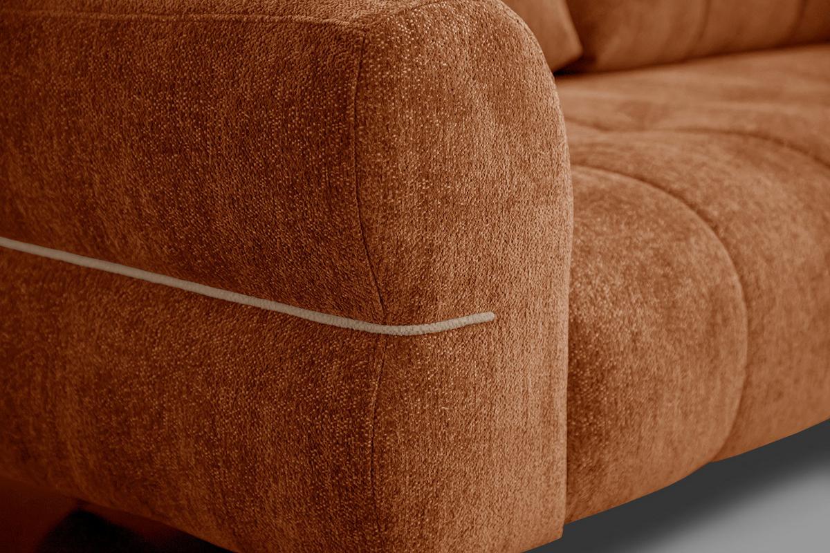 SOFA SALVINI 3-Sitzer, dunkelorange - Dunkelorange/Schwarz, Holzwerkstoff/Textil (176/88/99cm) - Wozimo