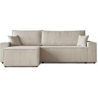 ECKSCHLAFSOFA mit Schlaffunktion Hektor, 277 cm, Ottomane 100 cm, beige - Beige/Schwarz, Kunststoff/Textil (277/152cm) - Beautysofa