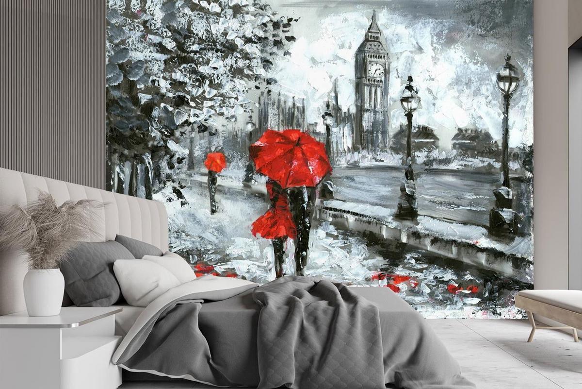 VLIESTAPETE Rot 100/70 cm - Rot, Textil (100/70cm) - KUNSTLOFT