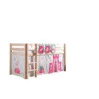 KINDERBETT Karolina 210x114x106 Massivholz Natur Textilset Princess 3 - Magenta/Kieferfarben, Holz (90/200cm) - 58aufmkessel