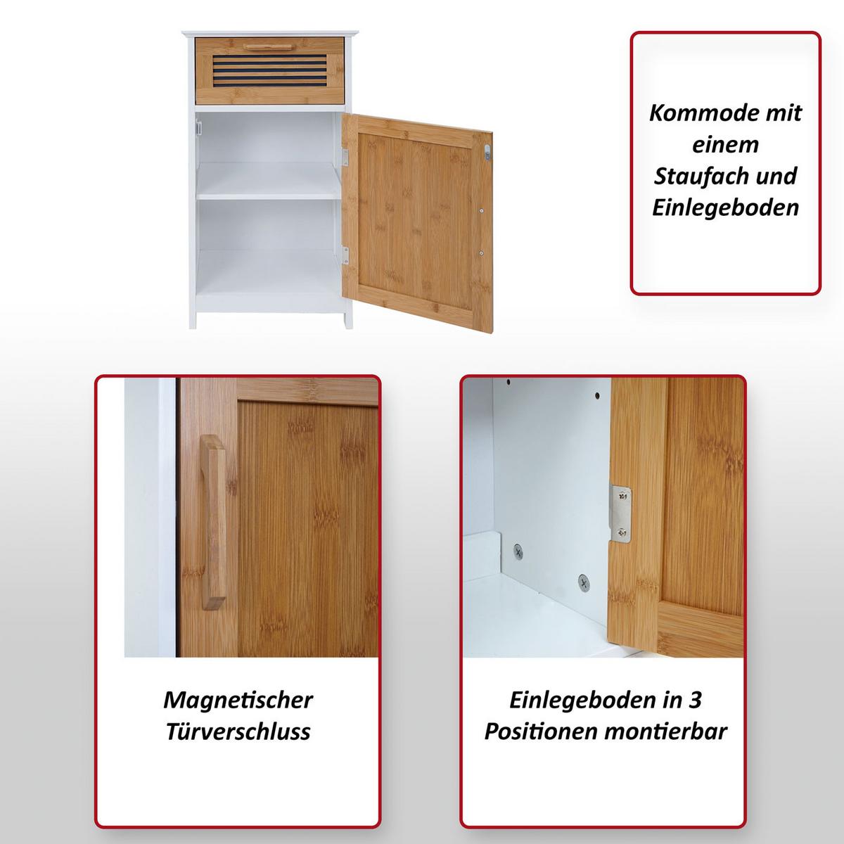 KOMMODE BADSCHRANK Braun - Braun, Holz (40/71/31cm) - MCW