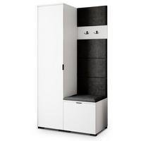 GARDEROBENSCHRANK LORI 95/181/51 cm Modern Weiß - Schwarz/Weiß, Holzwerkstoff (95/181/51cm) - MASSENO