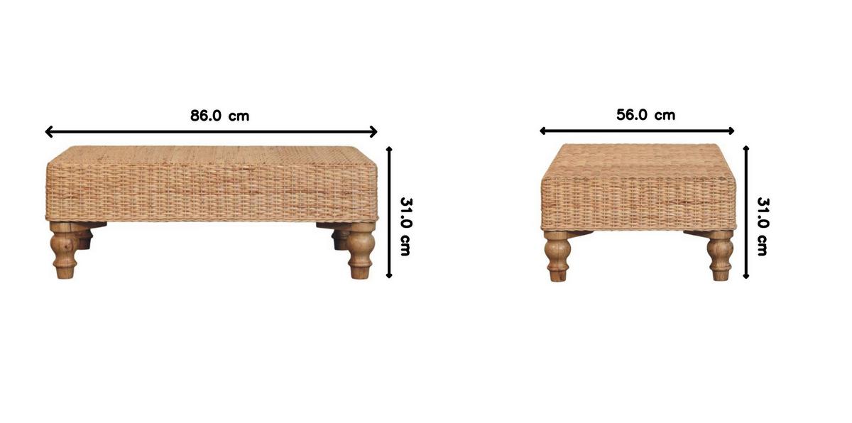 COUCHTISCH Regency Woven - Braun, Holz (56/86/31cm) - Artisan Furniture