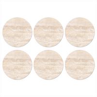 GLASUNTERSETZER 6er-Set Rund Marmor - Steine - Sand - Textur 10x10 cm - Sandfarben, Naturmaterialien (10/0.2cm) - MuchoWow