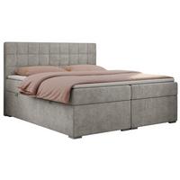 BOXBETT CARMEN 160/200 Hellgrau Struktur - H4 - Hellgrau, Holz/Textil (160/200cm) - MKS