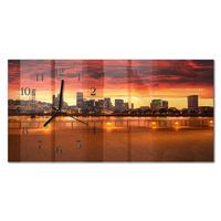 WANDUHR aus Glas 60x30 cm - Sonnenuntergang - Rot, Glas (60/30/0.4cm) - TULUP