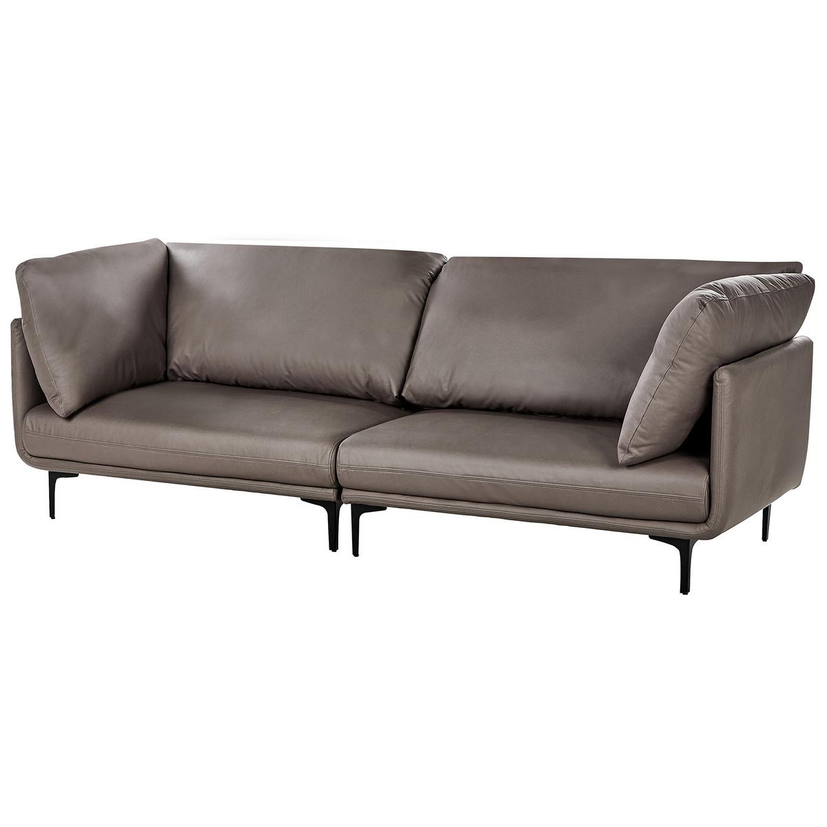 3-SITZER-SOFA Stoff Braun Revsnes - Braun, Textil (242/86/81cm) - Beliani