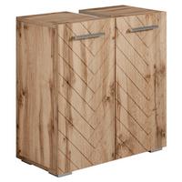WASCHBECKENUNTERSCHRANK Jupiter 2 Türen Eiche Fischgrät - 60 x 30 x 60 cm - Eiche Wotan, Holz (60/60/30cm) - Badplaats