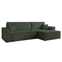 ECKSOFA Adara Max Mit Schlaffunktion - Grün, Holzwerkstoff/Textil (145/276cm) - Fun Möbel