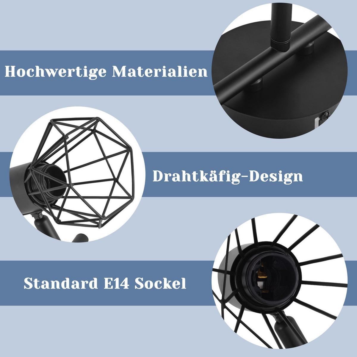 DECKENSTRAHLER Chloris 3-flammig 49/10/20 cm - Schwarz, Metall (49/10/20cm) - Nettlife