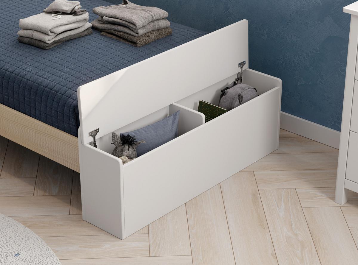KINDERBETT Odessa Weiß 216/128/153 cm - Weiß, Holz (90/190cm) - Calicosy