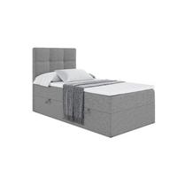 BOXBETT mit Matratze H3 und Lattenrost - MARCE - 90x200 - Links Grau - Grau, Holzwerkstoff (90/200cm) - ALTDECOR