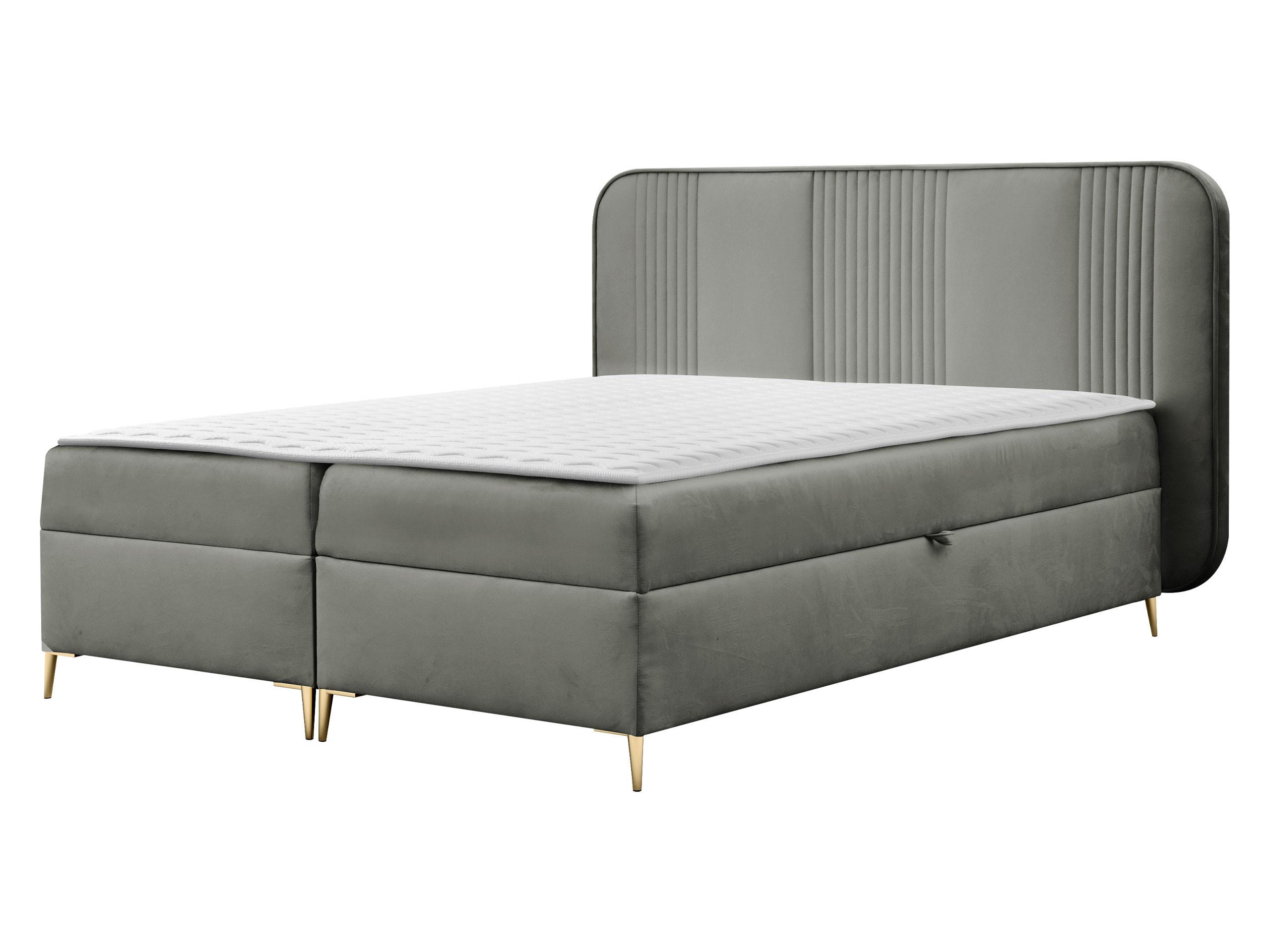 BOXBETT Fandy - H3 - Goldfarben/Grau, Holz/Textil (160/200cm) - MIRJAN24