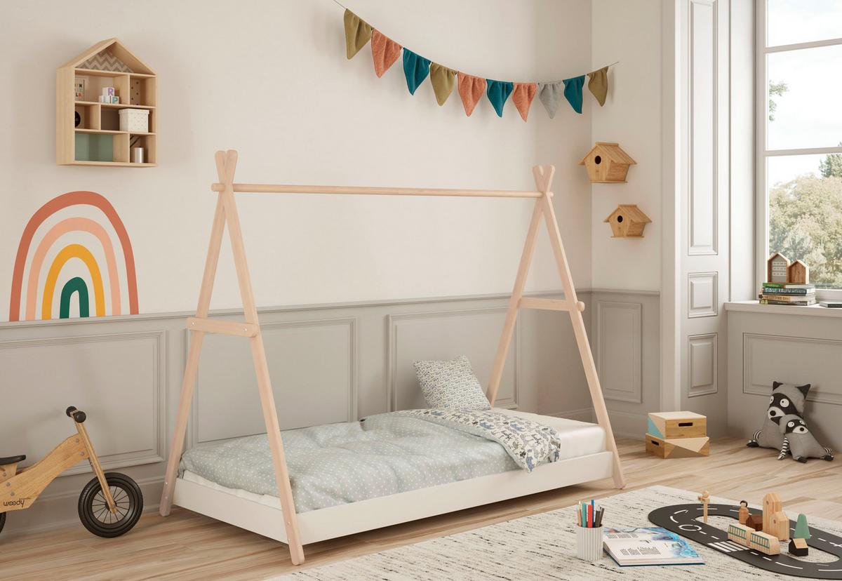 TIPIBETT Trufa Braun 209/104/160 cm - Braun, Holz (200/90cm) - Calicosy