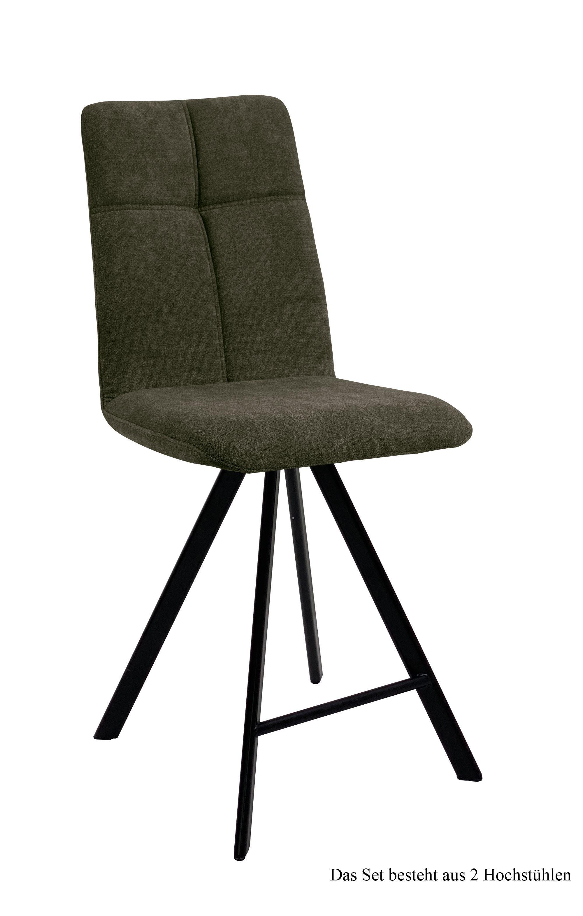 THEKENSTUHL drehbar (2er-Set) Drucill 47x109x60 Schwarz/Khaki - Dunkelgrün/Schwarz, Kunststoff (60/109/47cm) - 58aufmkessel