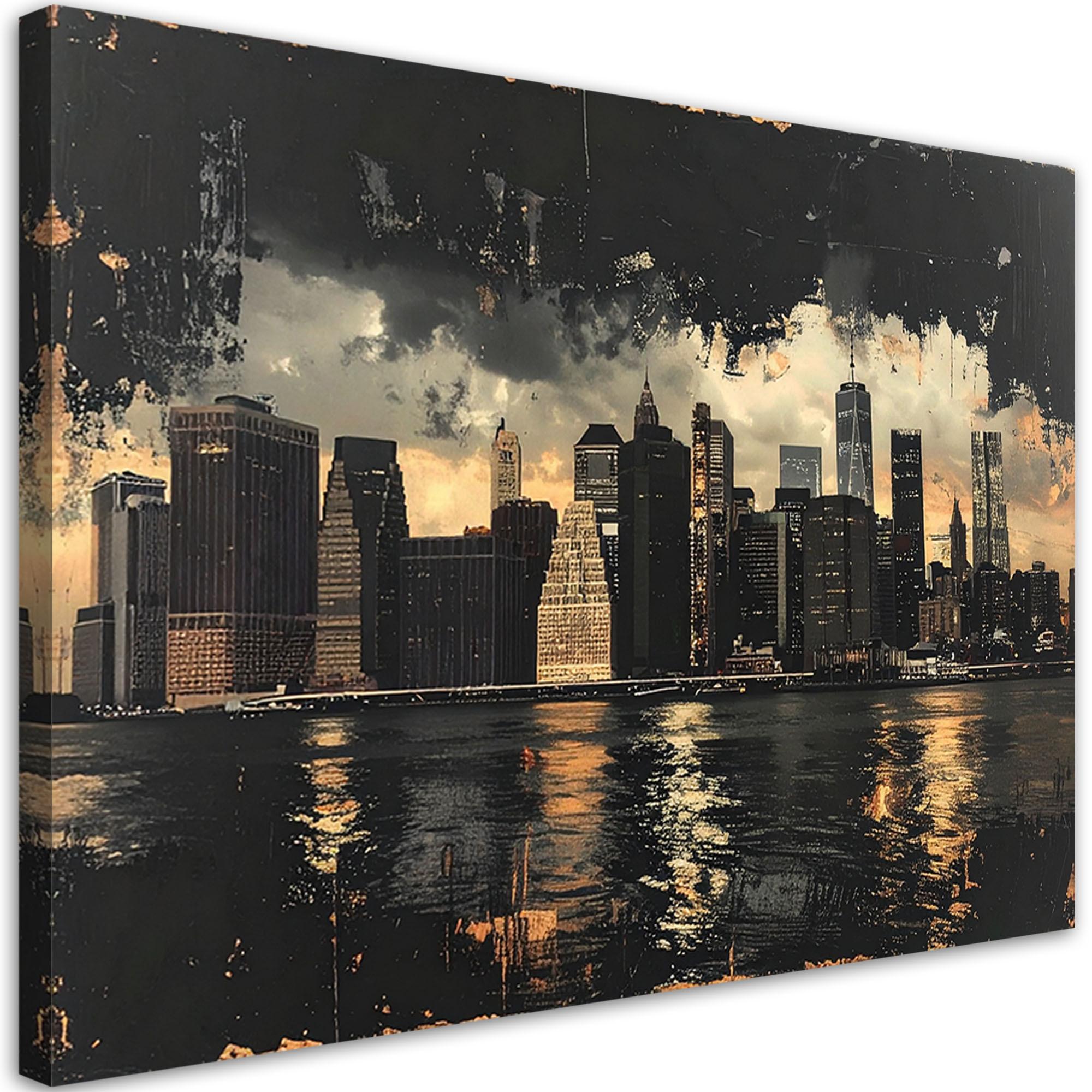 LEINWANDBILD Städte & Architektur 60x40cm - Goldfarben, Textil (60/40cm) - Feeby