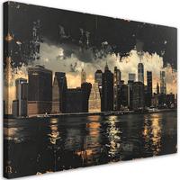 LEINWANDBILD Städte & Architektur 60x40cm - Goldfarben, Textil (60/40cm) - Feeby