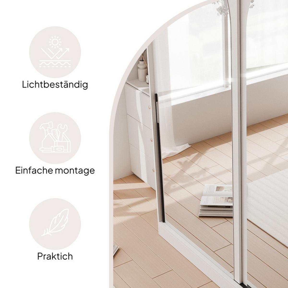 SCHWEBETÜRENSCHRANK CLARITY 2-türig 150/65/215 cm Weiß / schwarze Griffe - Schwarz/Weiß, Holzwerkstoff/Kunststoff (150/215/65cm) - Idohome