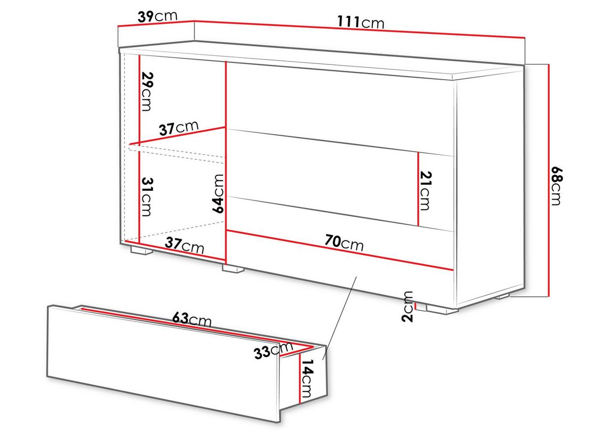 KOMMODE Paris 110 - Weiß Hochglanz/Weiß, Holzwerkstoff (111/68/39cm) - MIRJAN24