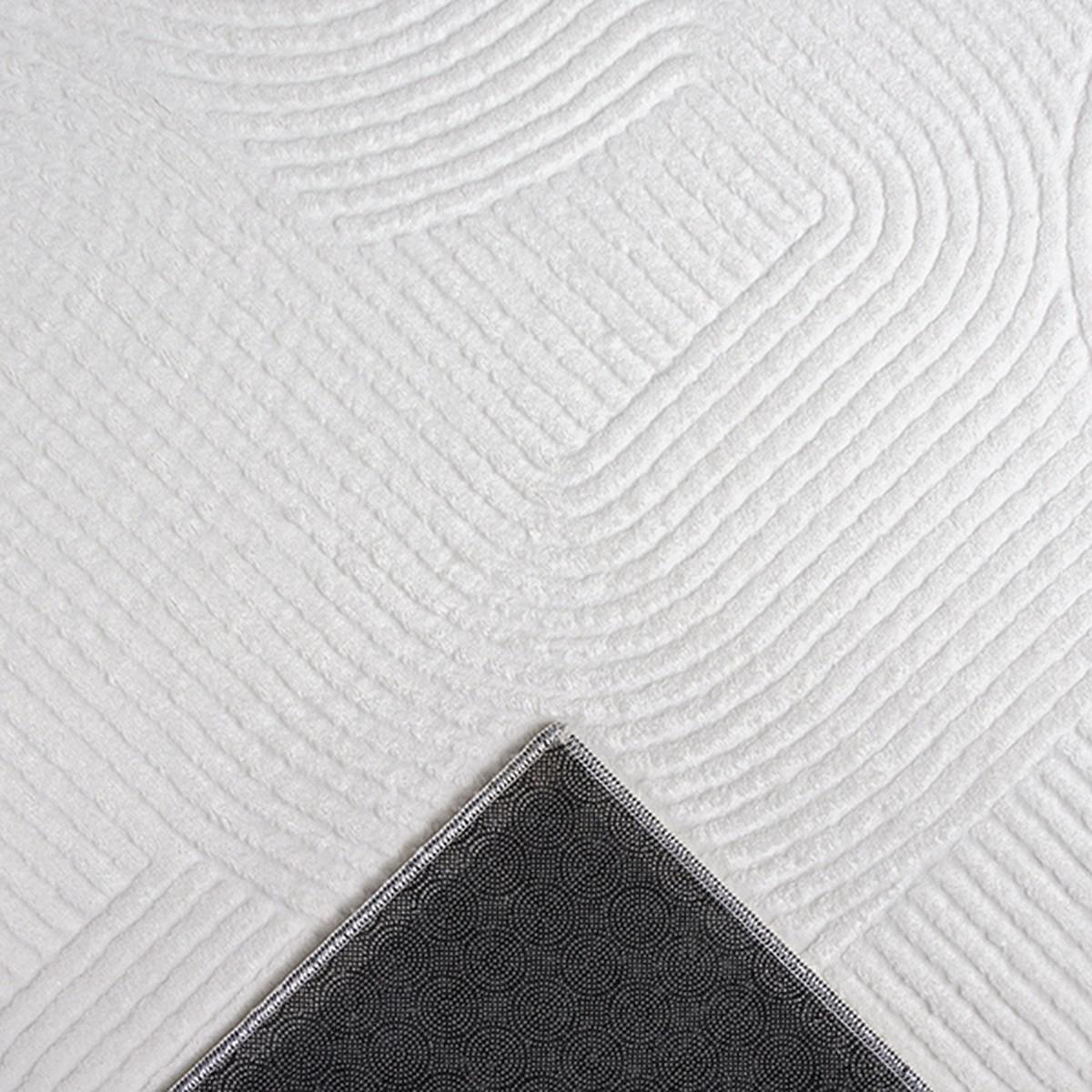 TEPPICHLÄUFER Antirutsch Geometrisch DALAR Polypropylen Weiß 80 x 300 cm - Weiß, Textil (80/300cm) - KADIMA DESIGN