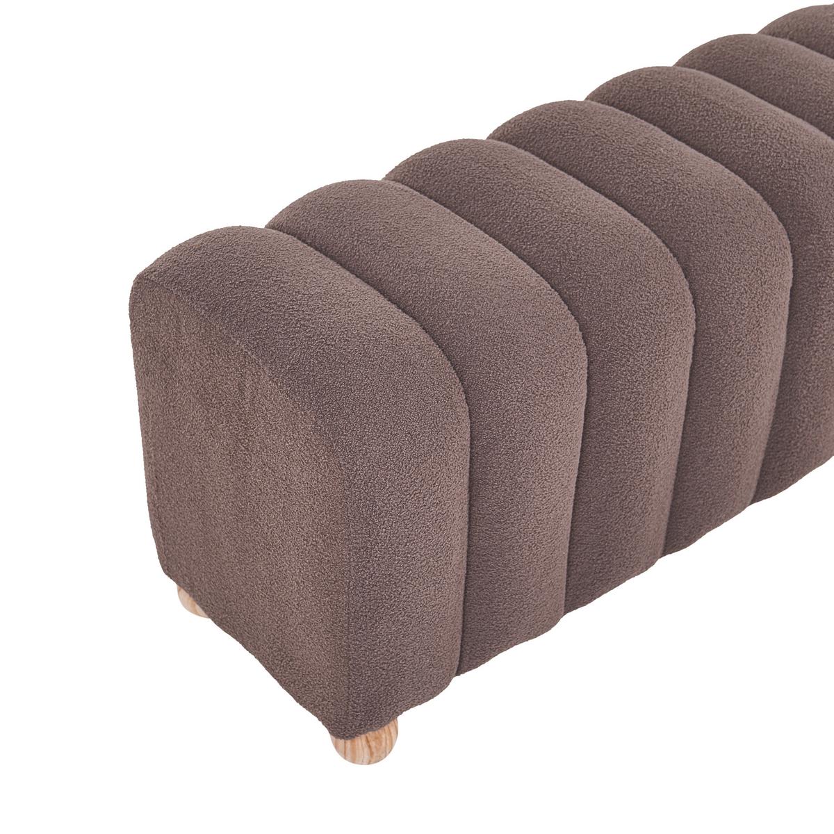 POLSTERBANK Bouclé Braun Idyllwild - Braun, Textil (111/45/39cm) - Beliani