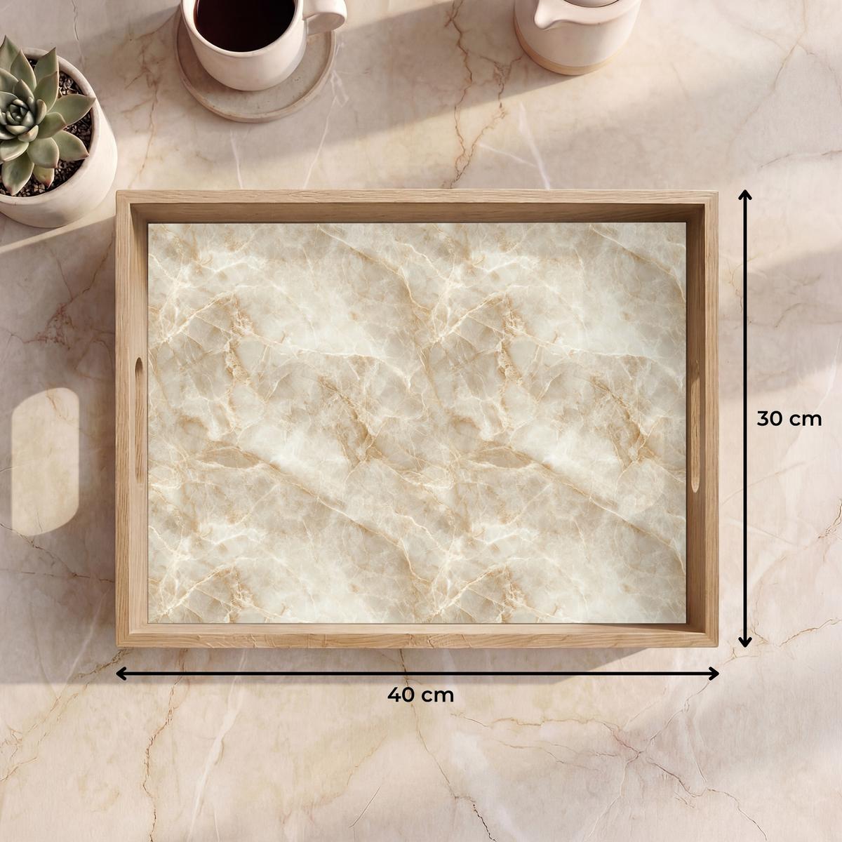 TABLETT Hellbeige - Onyx - Dezent 40x30 cm - Beige, Holz (40/5/5cm) - OnlyWow