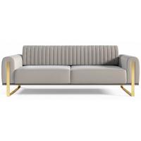 SOFA Parissa 228 cm - Goldfarben/Hellgrau, Textil/Metall (228/79/92cm) - Selsey