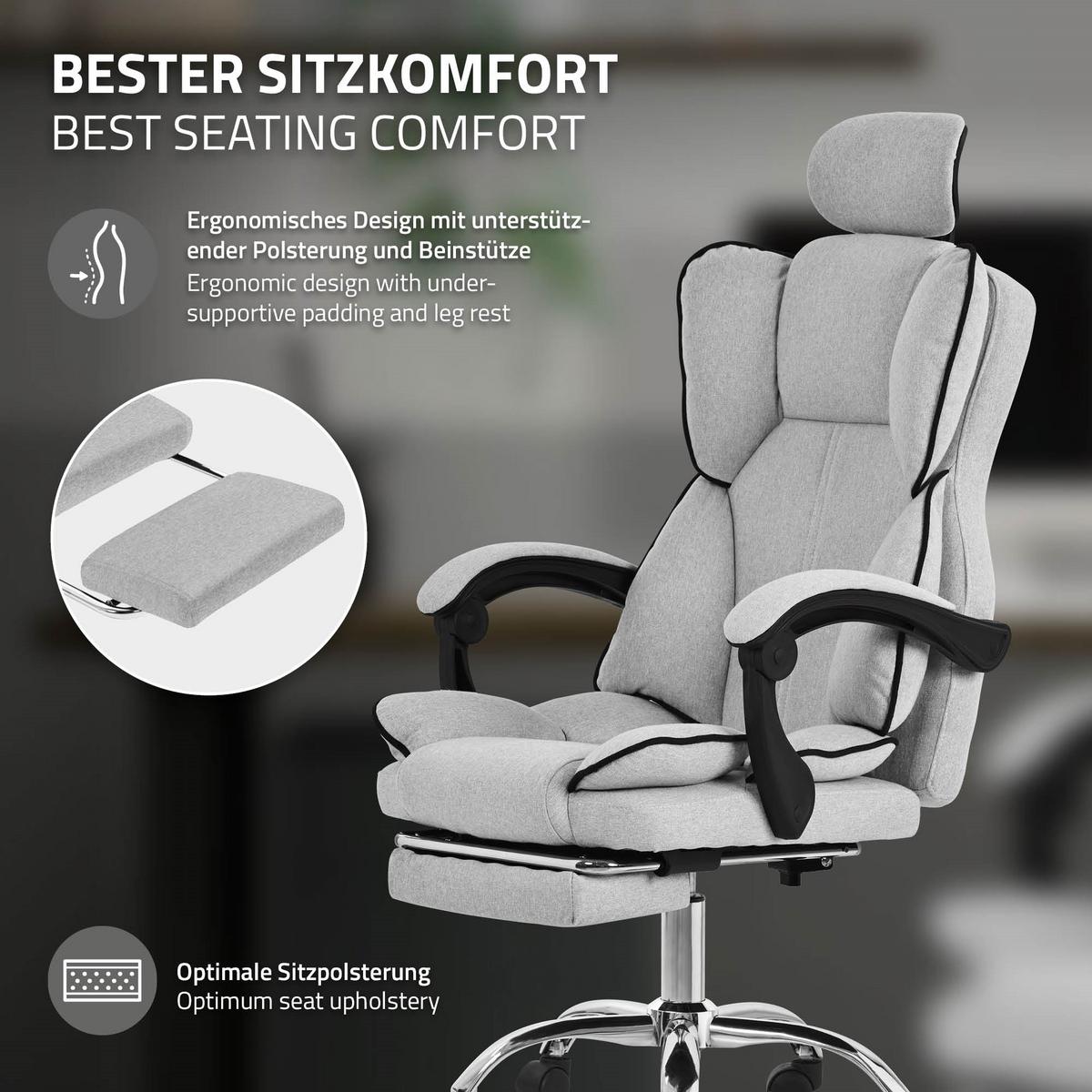 BÜROSTUHL Hellgrau - Silberfarben/Hellgrau, Kunststoff/Metall (66/130.5/59cm) - ML-DESIGN