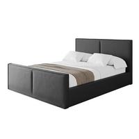 POLSTERBETT mit Bettkasten, Fußteil und Lattenrost, Boxbett ohne Matratze - VANTO-Z 180x200 Schwarz Kunstleder - Schwarz Hochglanz, Holzwerkstoff/Textil (180/200cm) - ALTDECOR