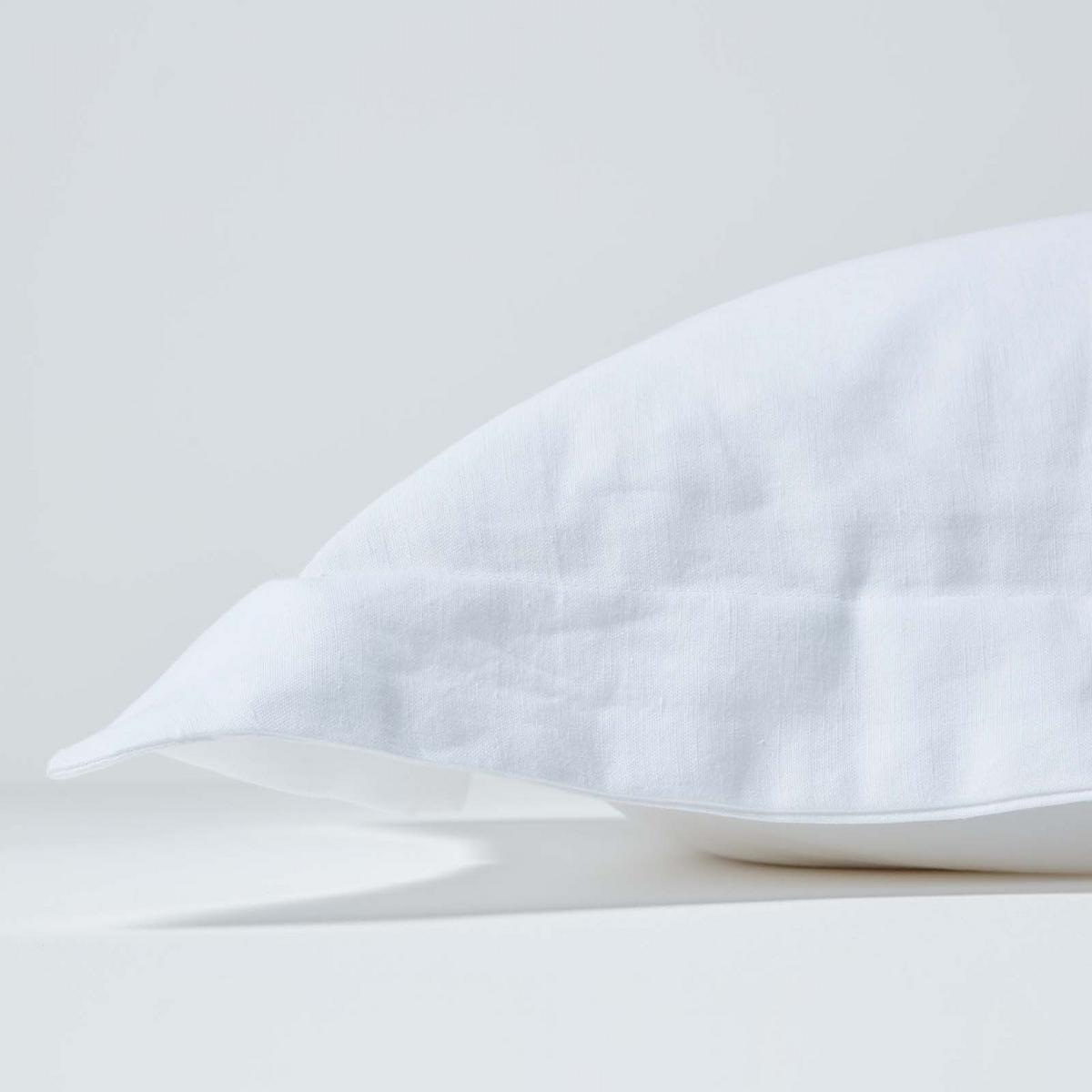 KISSENBEZUG Leinen mit Stehsaum - Weiß, Textil (50/90cm) - Homescapes