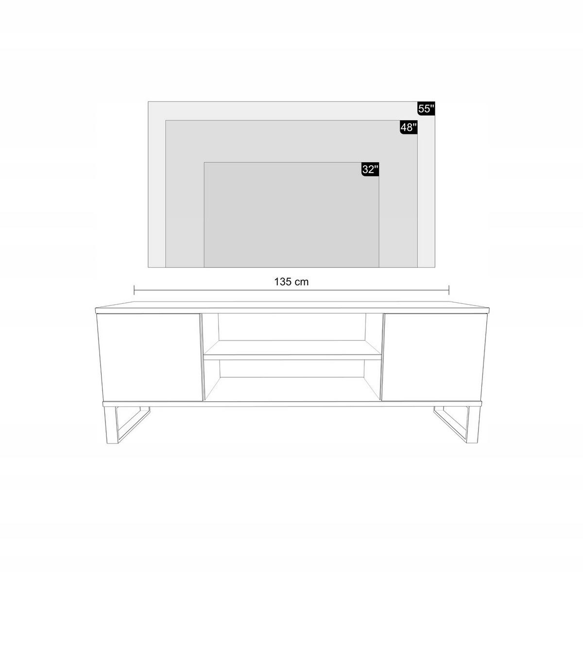 LOWBOARD Focus - Eichefarben, Holzwerkstoff (40/49/135cm) - RAUMHIRSCH FURNITURE