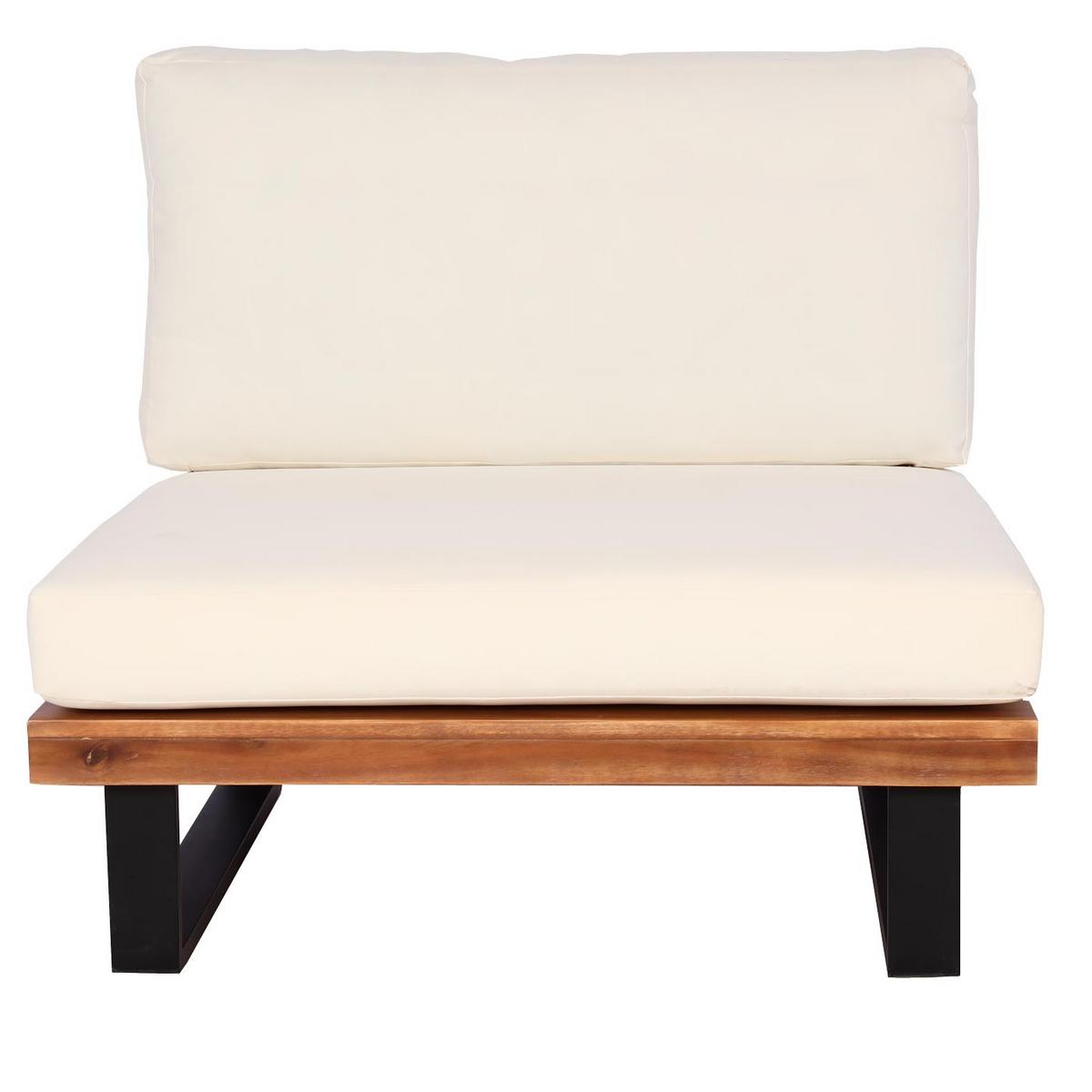 LOUNGE-SESSEL Schwarz, Dunkelbraun, Cremeweiß - Dunkelbraun/Schwarz, Holz (82/75/82cm) - MCW