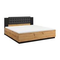 BETT 140/200 Alec Holz und Schwarz - Schwarz, Holzwerkstoff (140/200cm) - Petits-meubles
