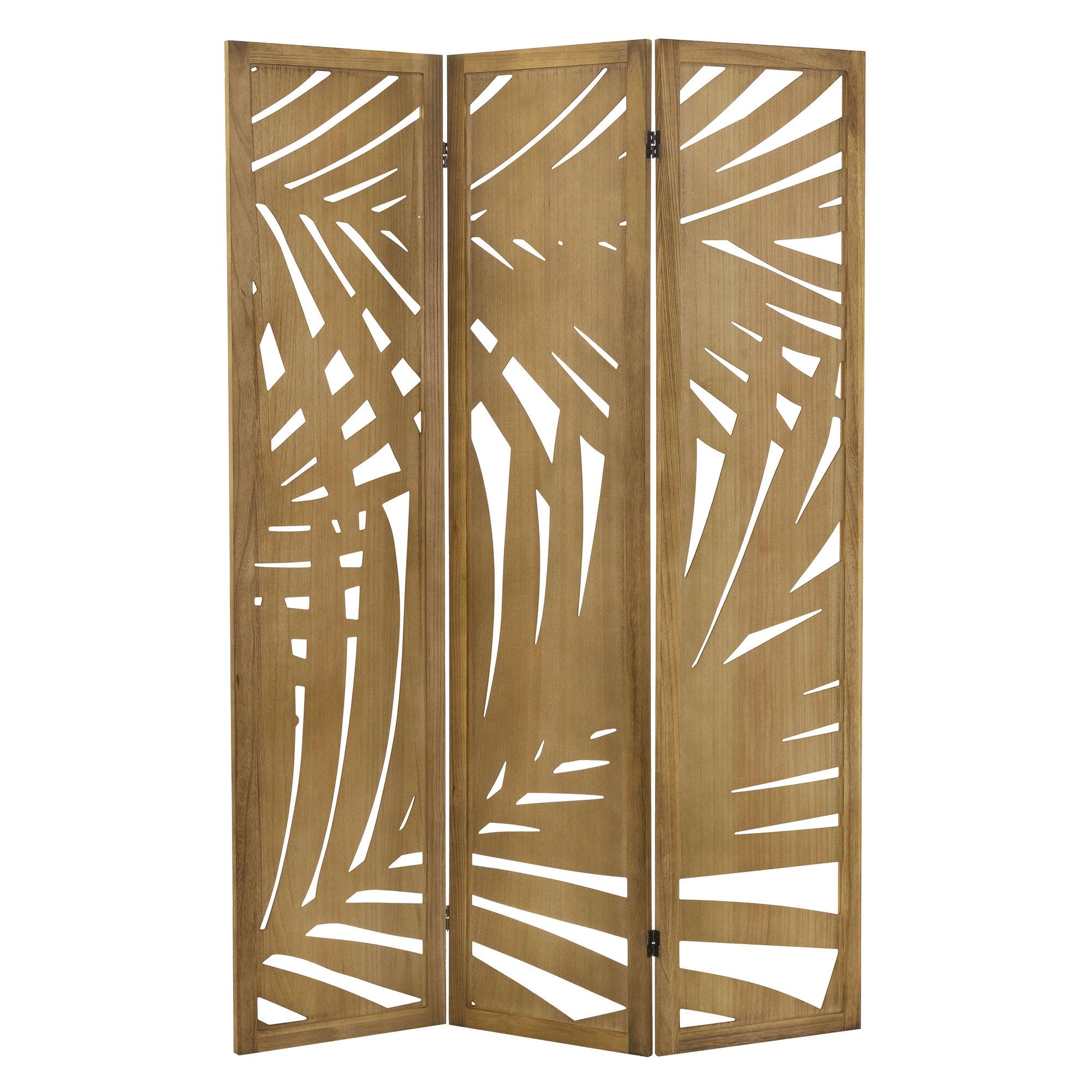 PARAVENT 3 teilig Sapporo 170x121 cm Natur aus Holz - Braun, Holz (121/170/2cm) - ML-DESIGN