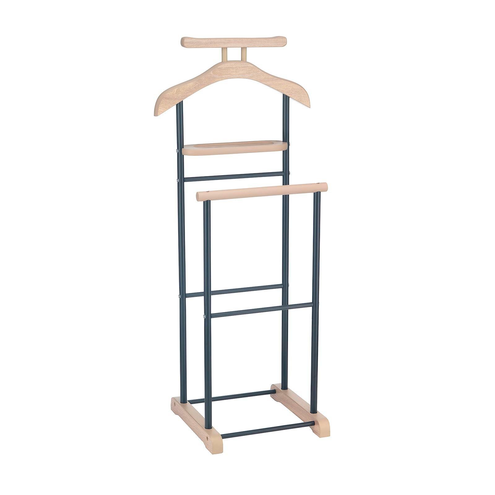 HERRENDIENER MEDINA Sonoma Eiche/schwarz - Schwarz/Sonoma Eiche, Metall (44/105/35cm) - IDIMEX