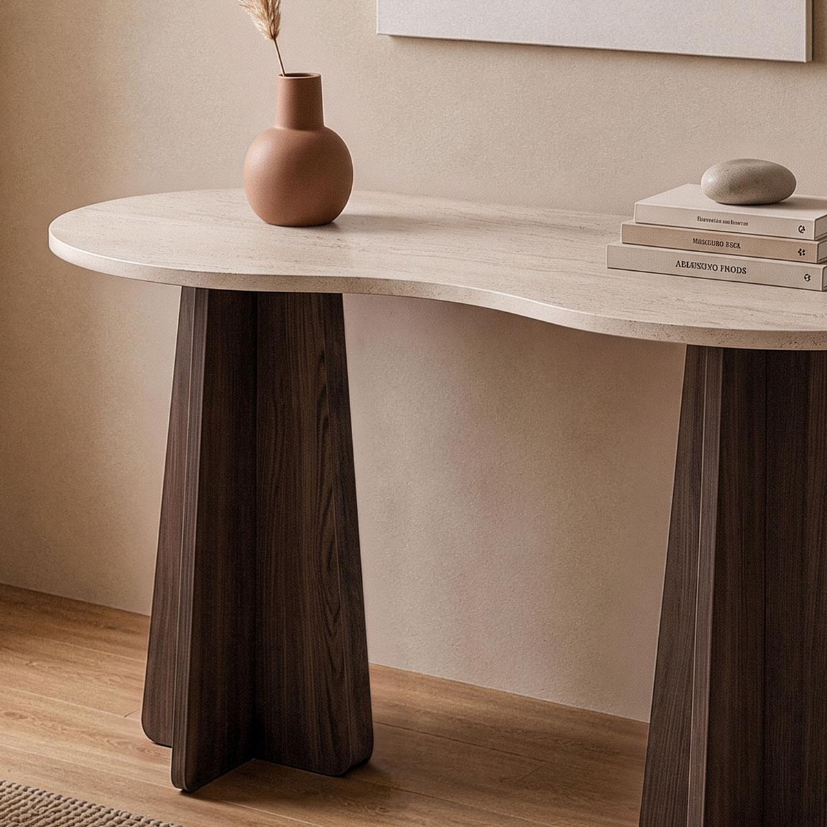 SCHREIBTISCH mit organisch-form Tischplatte 120/60/75 cm - Eichefarben, Holzwerkstoff (8.5/60/75cm) - Calicosy