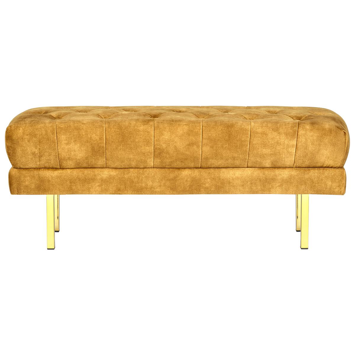 BANK Senfgelb Roseville - Gelb/Goldfarben, Textil (117/44/40cm) - Beliani