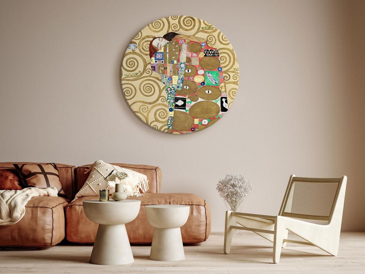 RUNDES BILD Braun 40/40 cm - Beige/Braun, Textil (40/40cm) - KUNSTLOFT
