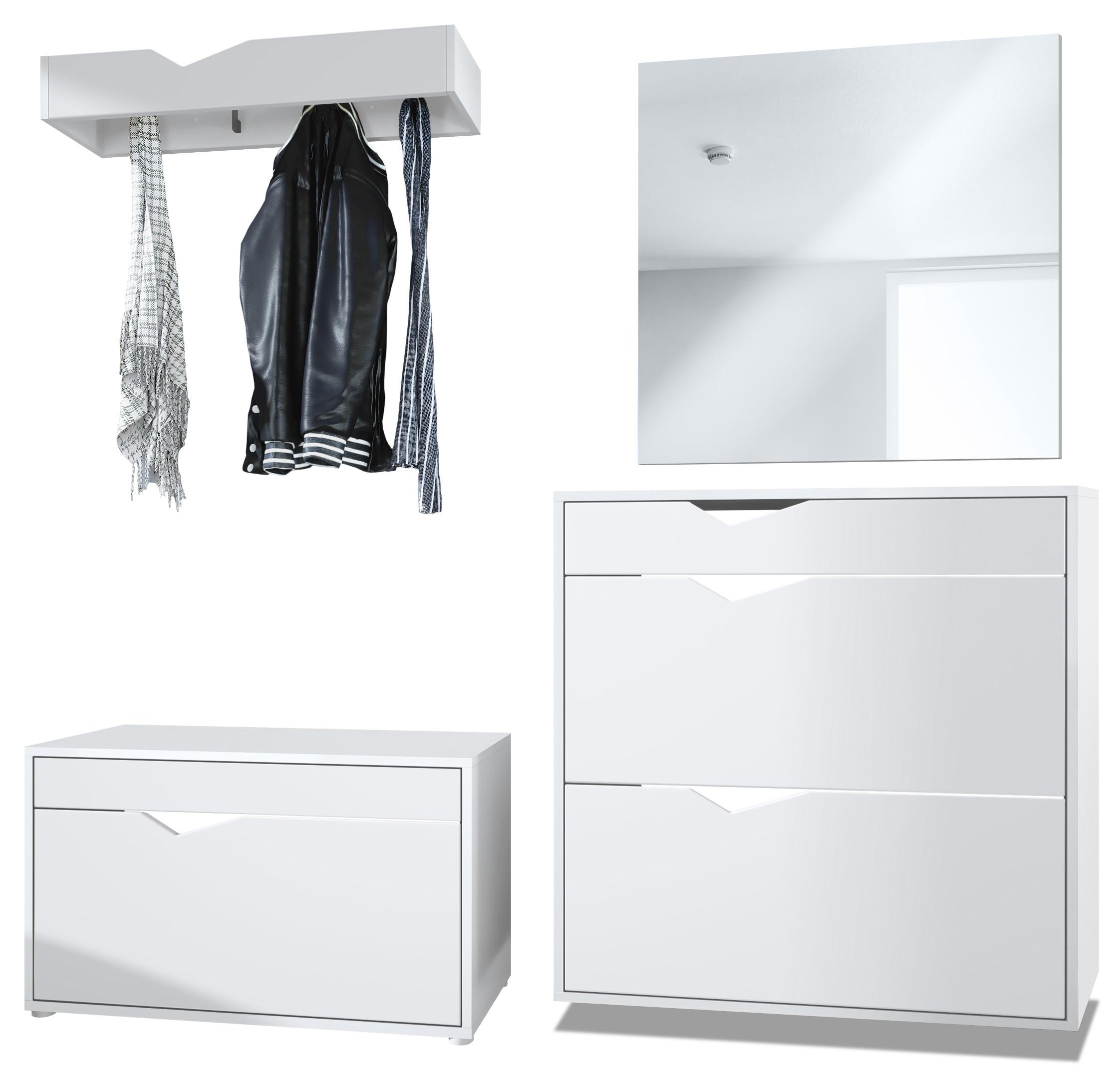 GARDEROBE Kolmio Fronten in Weiß matt - Weiß, Holzwerkstoff (190/185/33cm) - Vladon