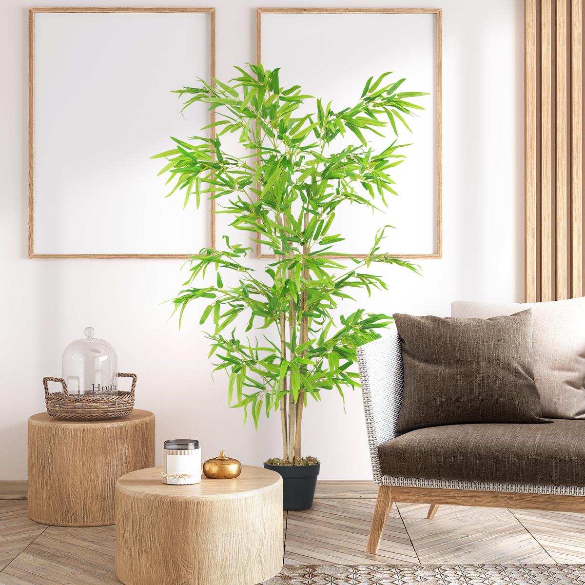 KÜNSTLICHER BAMBUS groß 150cm - Grün, Kunststoff (150cm) - Outsunny