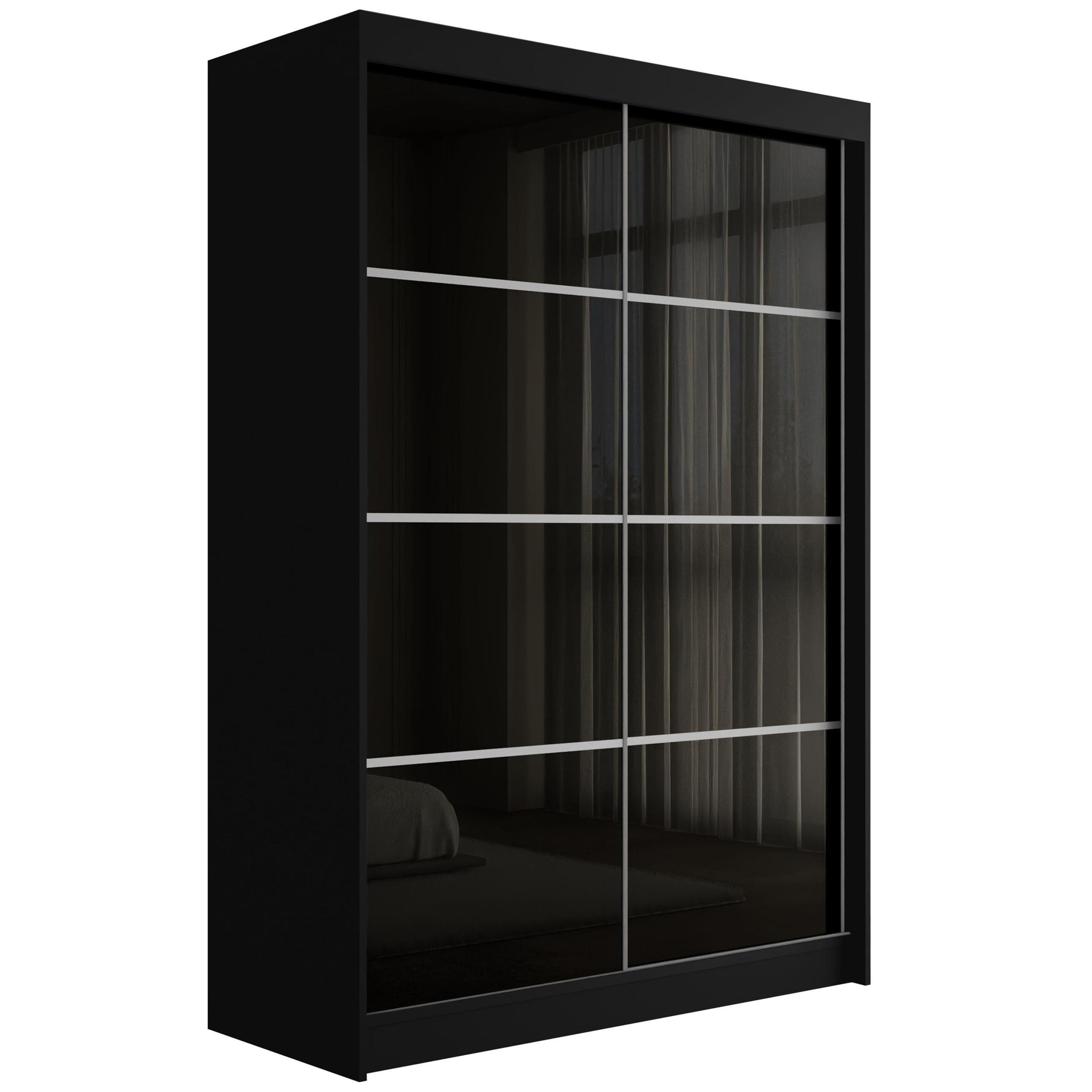 KLEIDERSCHRANK PEKA III - 150 cm - Schwarz - Schwarz, Holzwerkstoff (150/215/61cm) - ALTDECOR